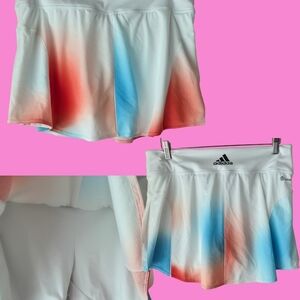 Adidas Gradient Skirt in White with Red and Blue